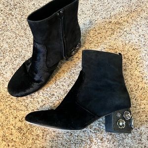 Coach Moto Boots with Tea Rose Appliqué